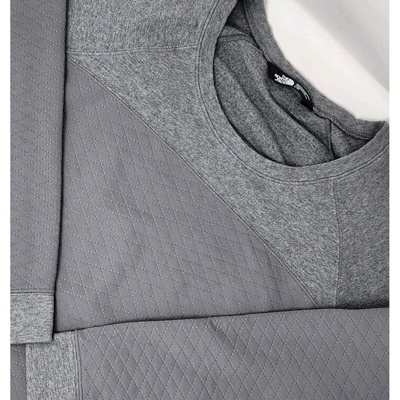 The North Face Recover Up Quilted Crewneck Pullover Sweatshirt Womens Large Gray - Picture 1 of 11